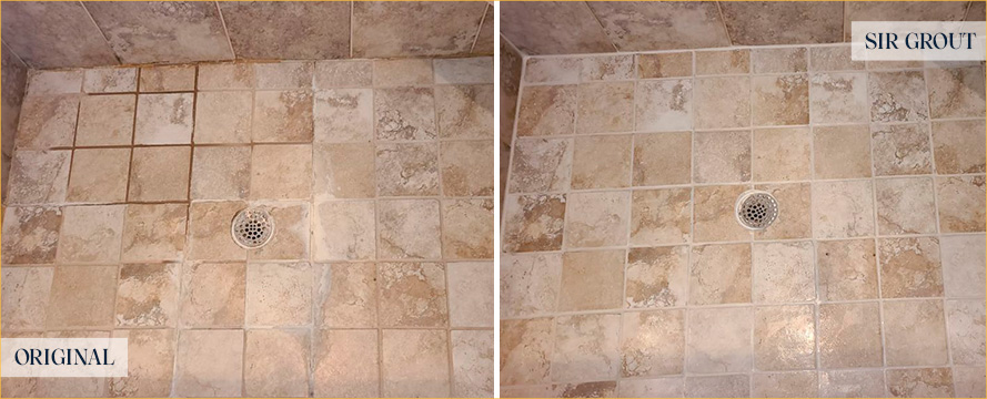 Shower Before and After Our Superb Hard Surface Restoration Services in Long Beach, NY